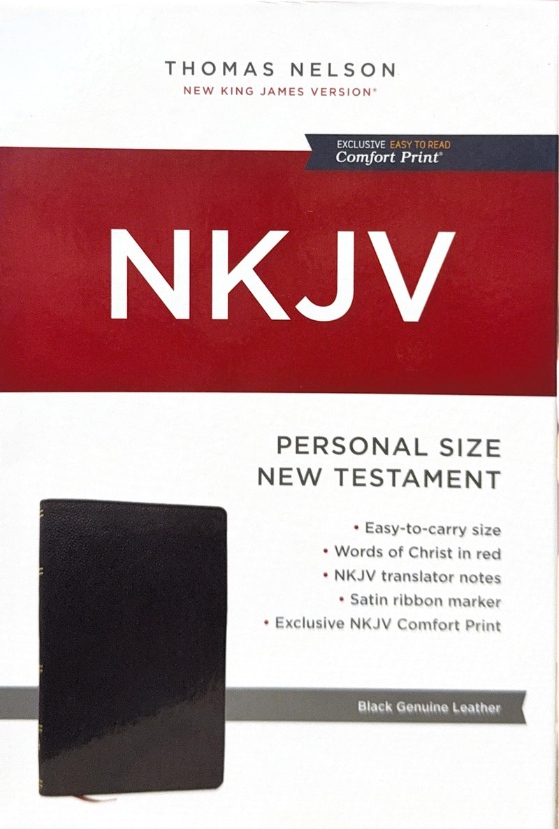 NKJV Personal Size New Testament Black Genuine Leather