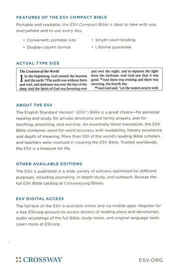 ESV Compact Bible - Blush TruTone