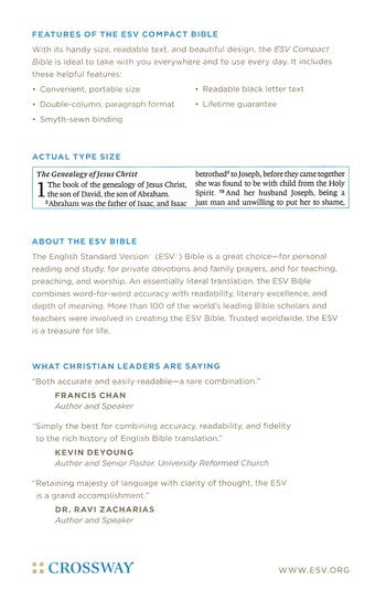 ESV Compact Bible - Lavender TruTone