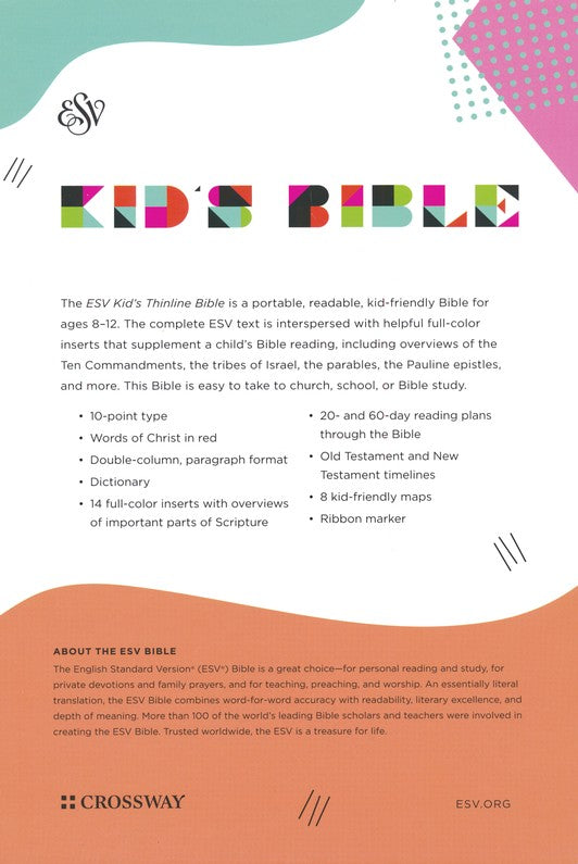 ESV Kid's Thinline Bible, Pink The True Vine Design