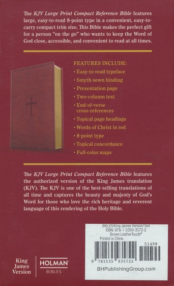 KJV Large Print Compact Bible Brown LeatherTouch