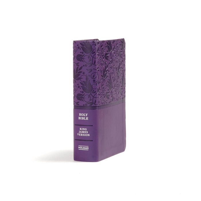 KJV Large Print Compact Bible Purple LeatherTouch