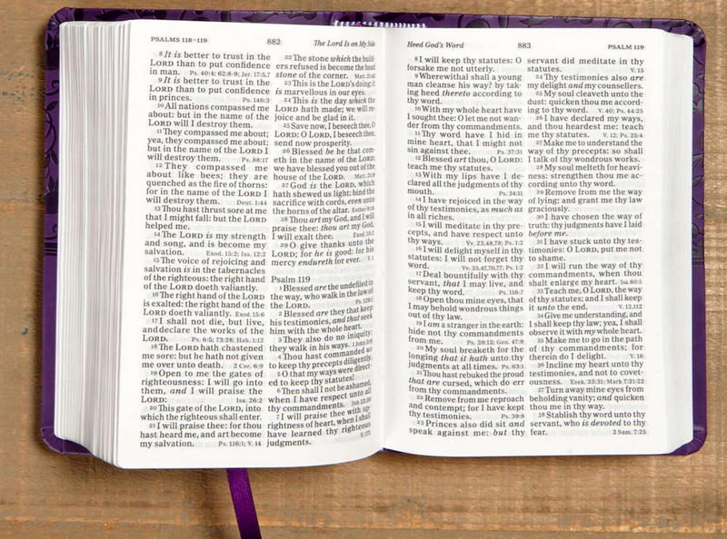 KJV Large Print Compact Bible Purple LeatherTouch