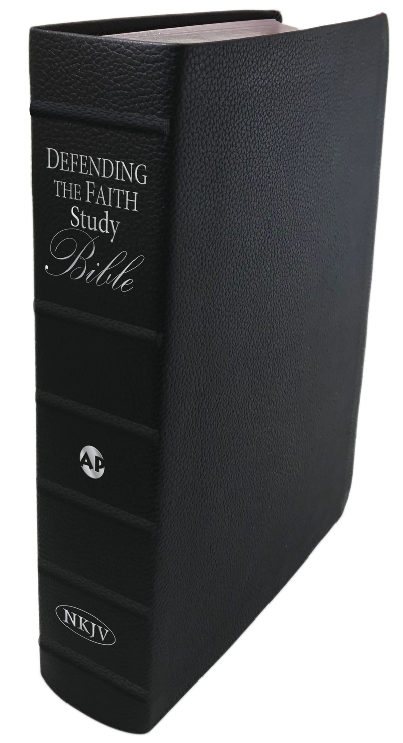 NKJV Defending Faith Study Bible Black Genuine Indexed