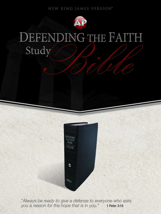 NKJV Defending Faith Study Bible Black Genuine Indexed