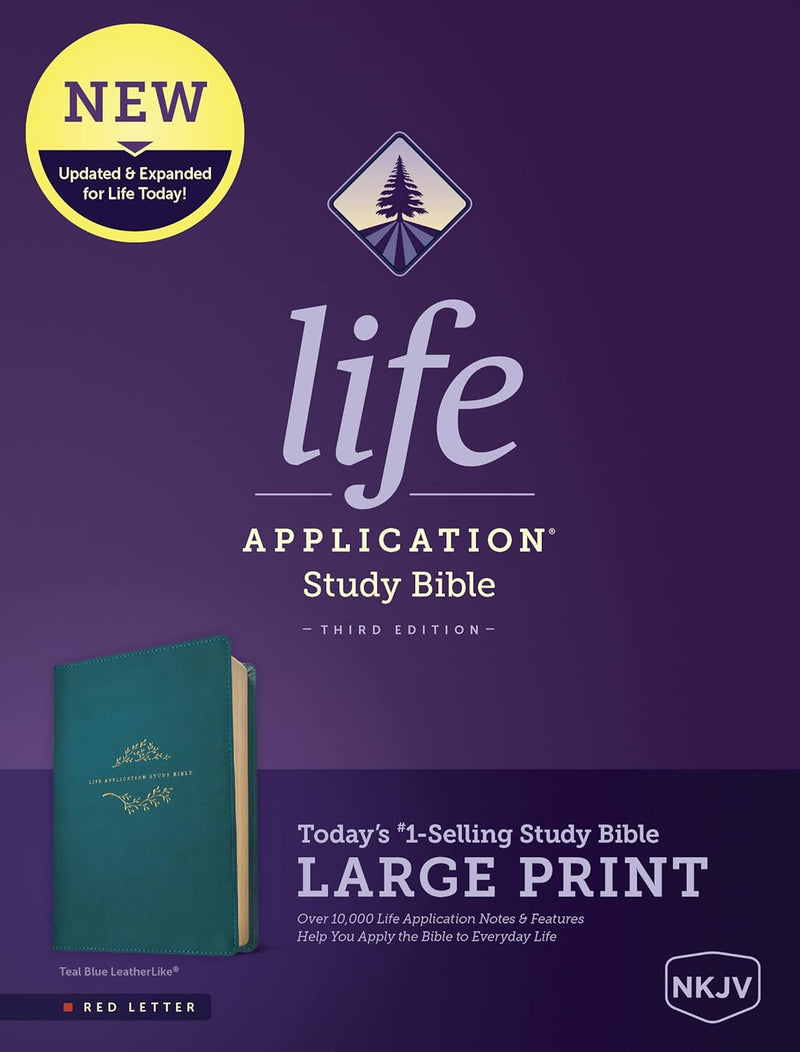 NKJV Large Print Life Application Study Bible Teal
