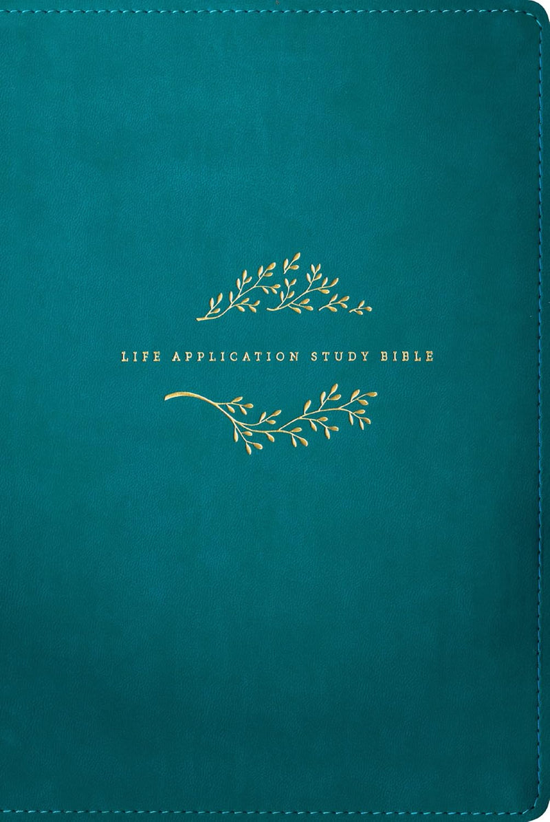 NKJV Large Print Life Application Study Bible Teal Indexed