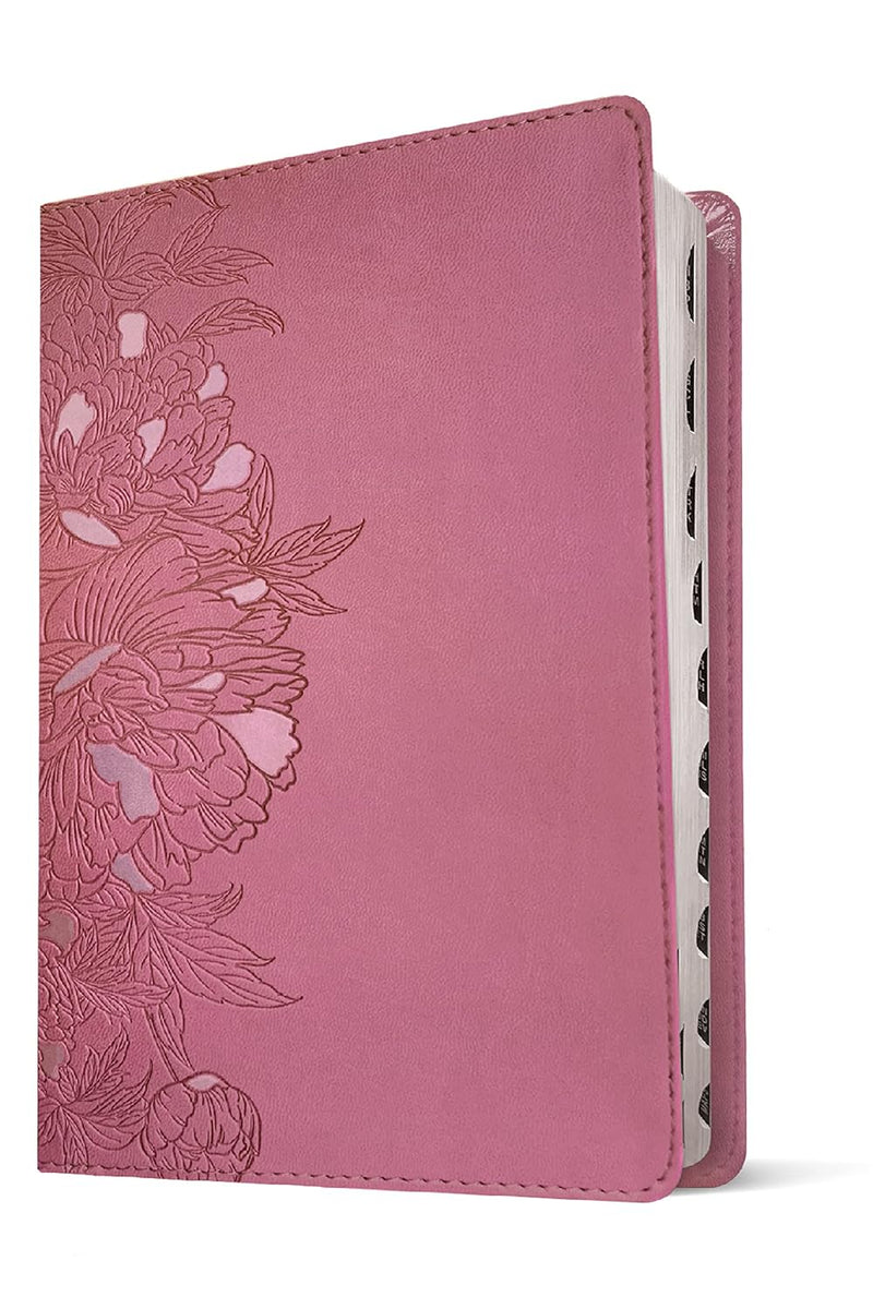 KJV Large Print Life Application Bible Pink LeatherLike Indexed