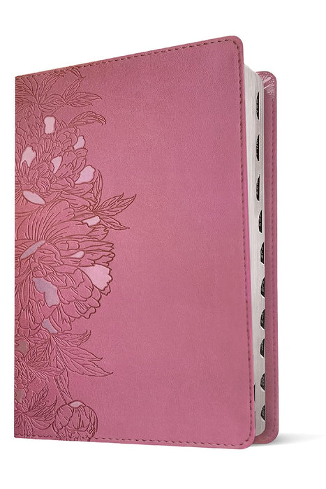 KJV Large Print Life Application Bible Pink LeatherLike Indexed