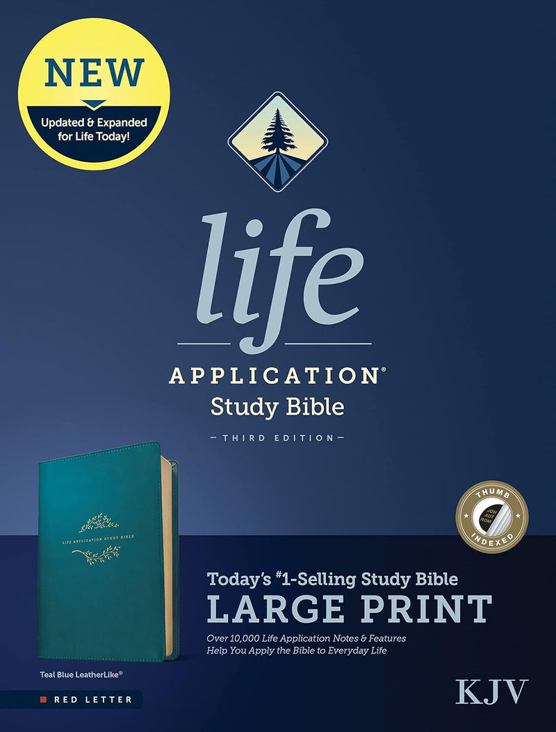 KJV Large Print Life Application Bible Teal LeatherLike Indexed