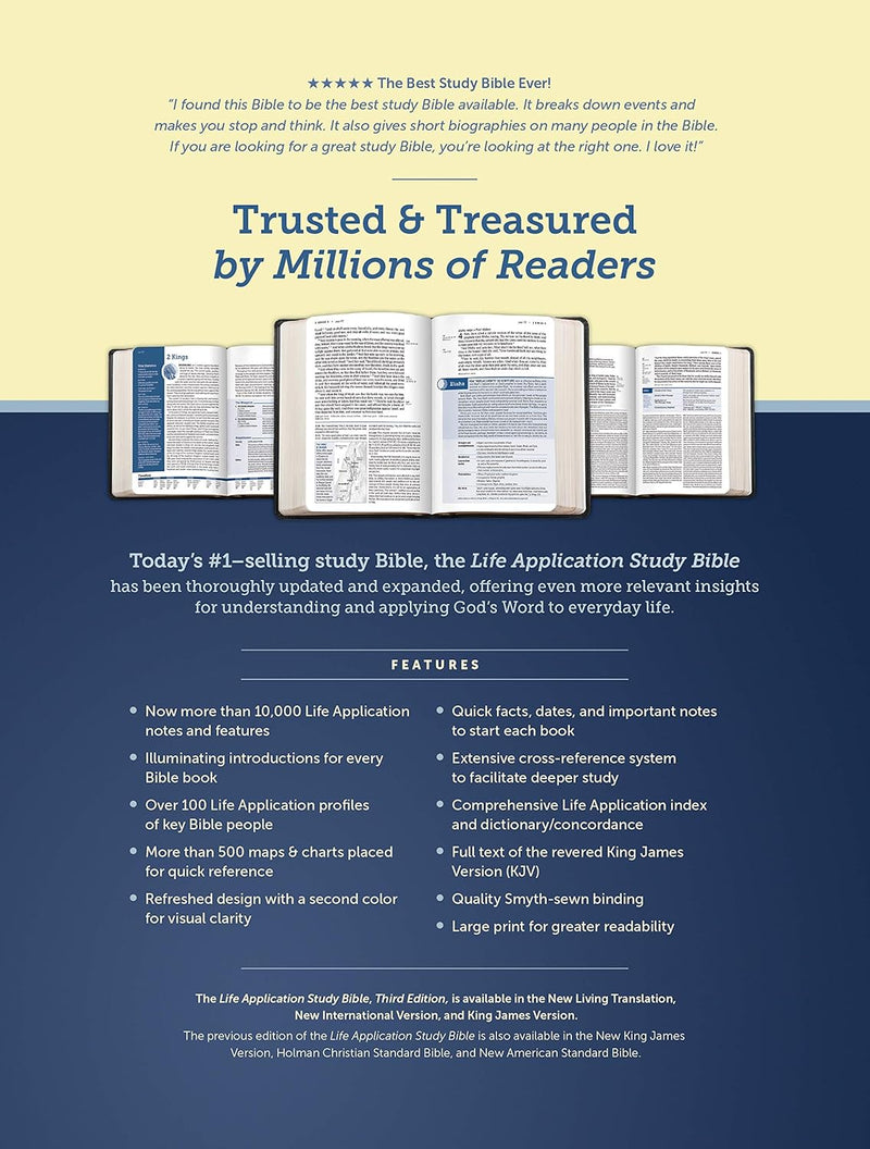 KJV Large Print Life Application Bible Teal LeatherLike Indexed