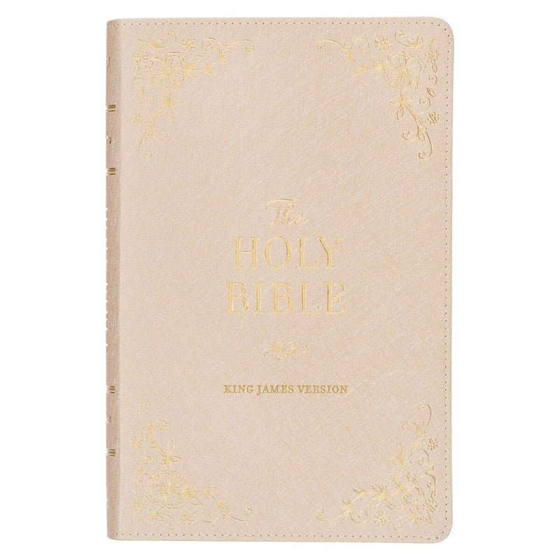 KJV Deluxe Gift Bible Pearlescent Taupe Faux Leather Indexed