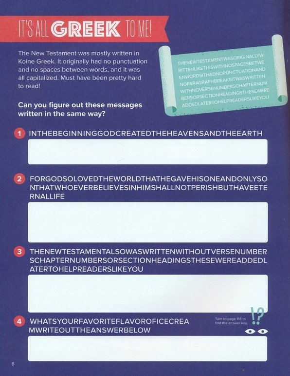 Bible Infographics Activity Book For Kids