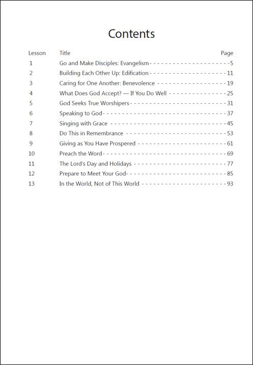 The Work and Worship of the Church (Faith Builder Series, 8:4)