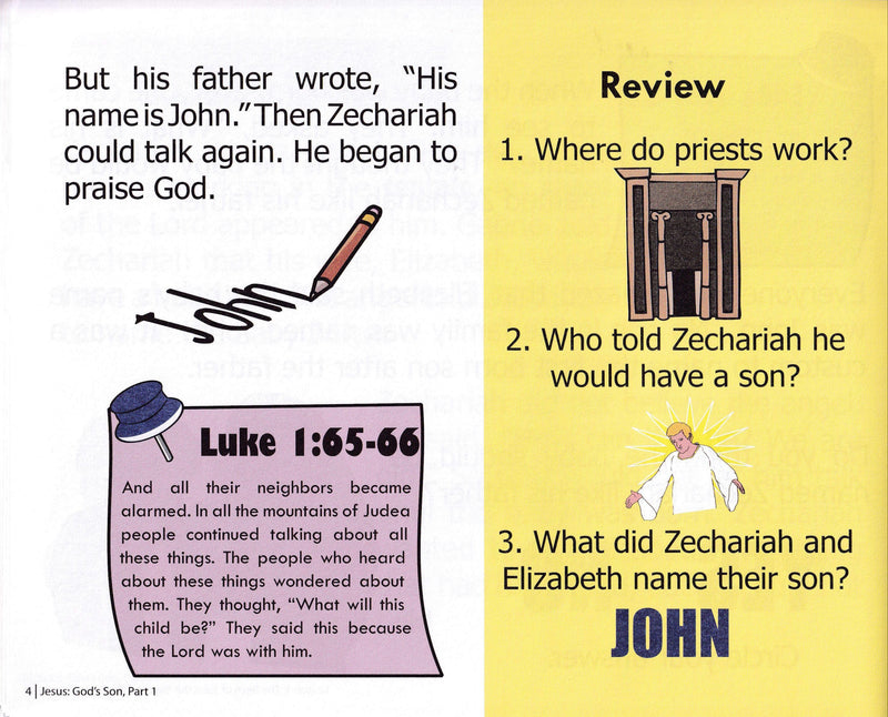Jesus: God's Son Part 1 (Preschool 2:1) Student
