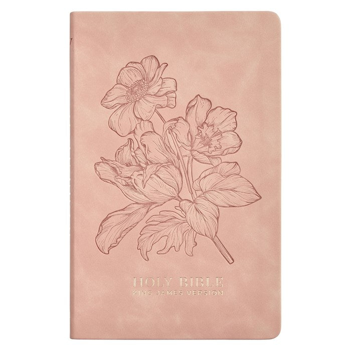KJV Gift Edition Bible Dusty Pink Floral Faux Leather *