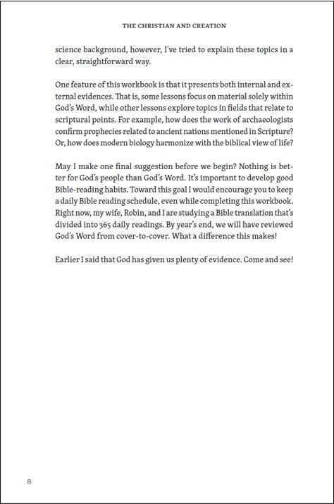 The Christian And Creation - A Workbook On Bible Evidences and Apologetics