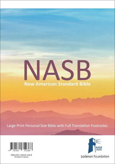NASB 2020 Large Print Personal Size Bible Black Genuine Leather