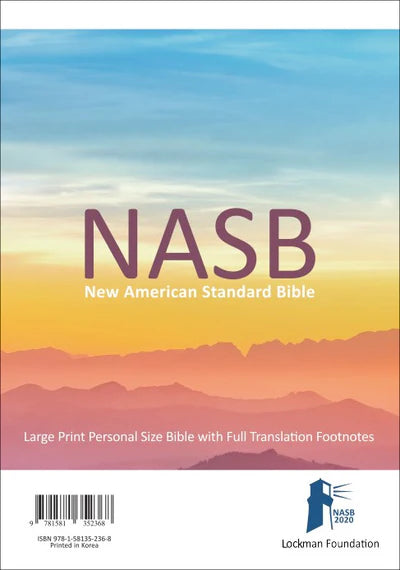 NASB 2020 Large Print Personal Size Bible Black Leathertex