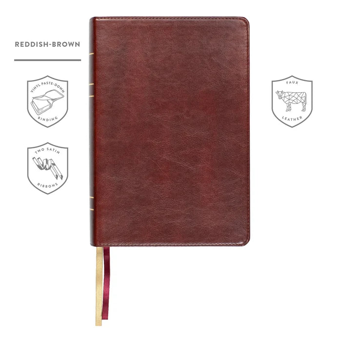 LSB Legacy Standard Large Print Wide Margin Bible Reddish-Brown Faux Leather