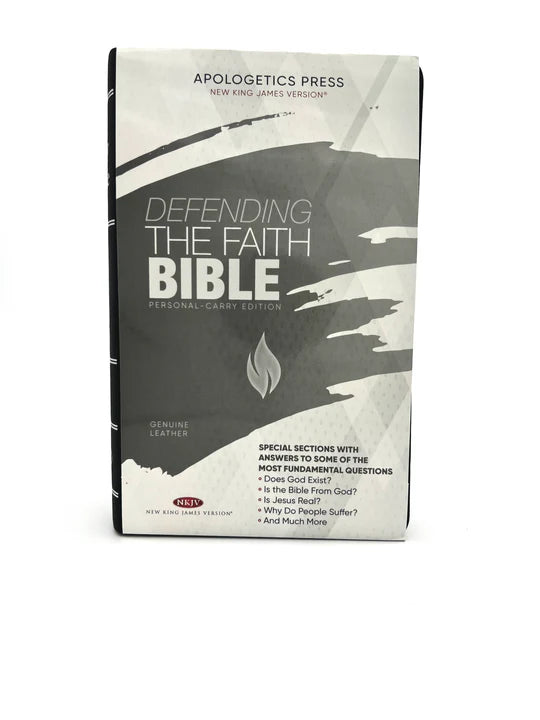 NKJV Defending the Faith Personal-Carry Edition Study Bible,  Black Genuine Leather Indexed