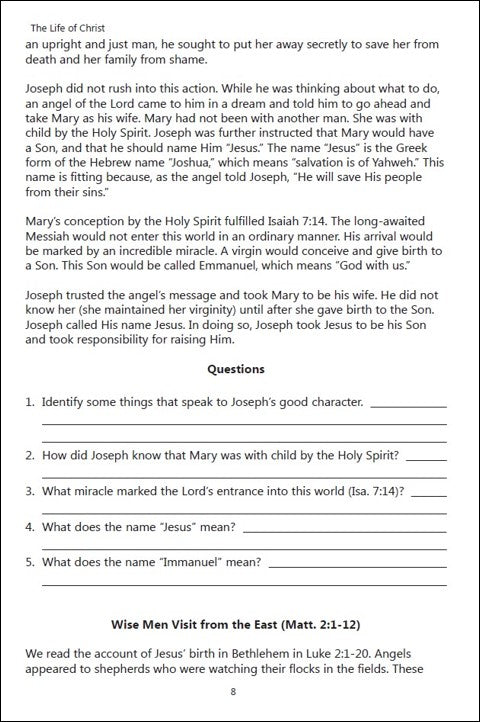 The Life of Christ (Faith Builder Series, 7:2)