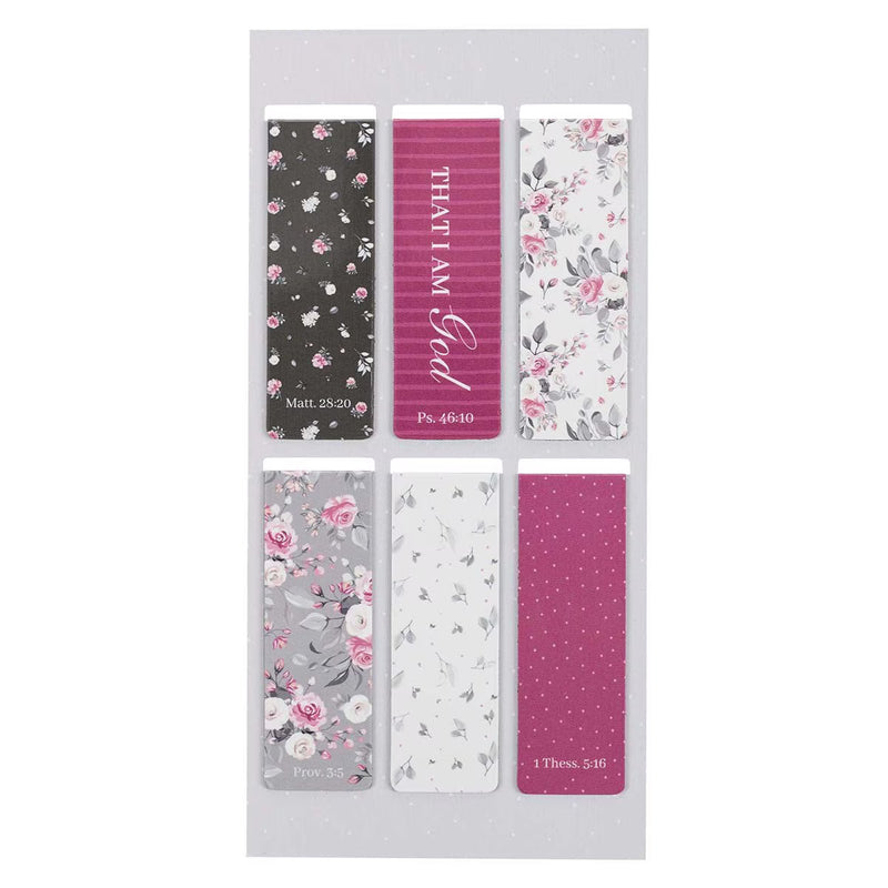 Bookmark: Magnetic Pagemarker Pink Roses (6)