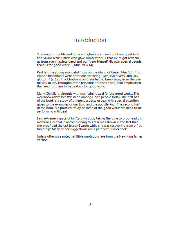 Zealous for Good Works