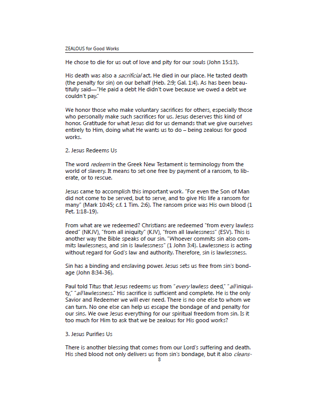 Zealous for Good Works