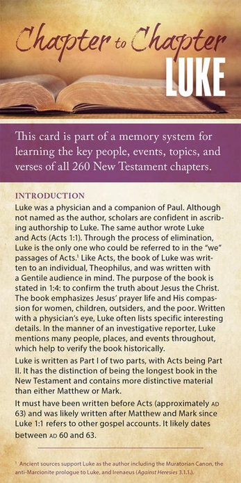 Chapter to Chapter: Luke Info-Cards