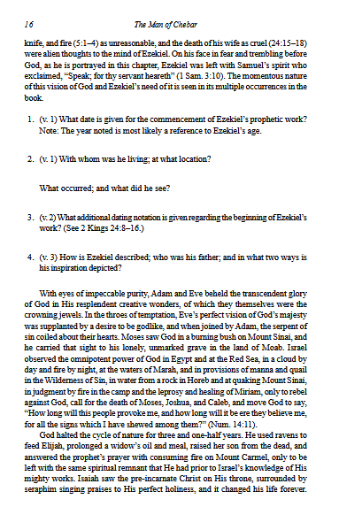 The Man of Chebar: A Study of Ezekiel