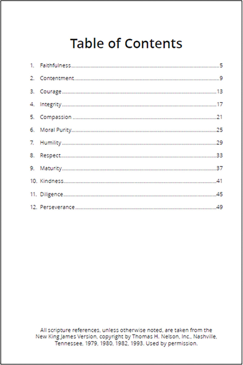 Developing Positive Christian Character