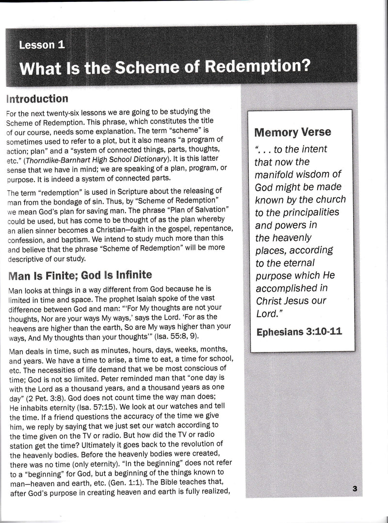 The Scheme of Redemption, Part 1 (Word in the Heart, 10:3)