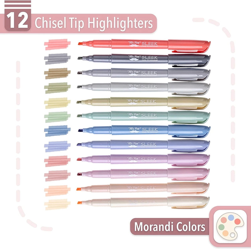 Mr. Pen Morandi Highlighter 12 piece Set (Sleek)