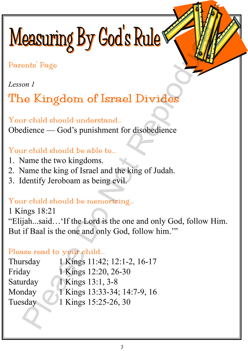 Measuring By God's Rule - Israel's Kings and Prophets