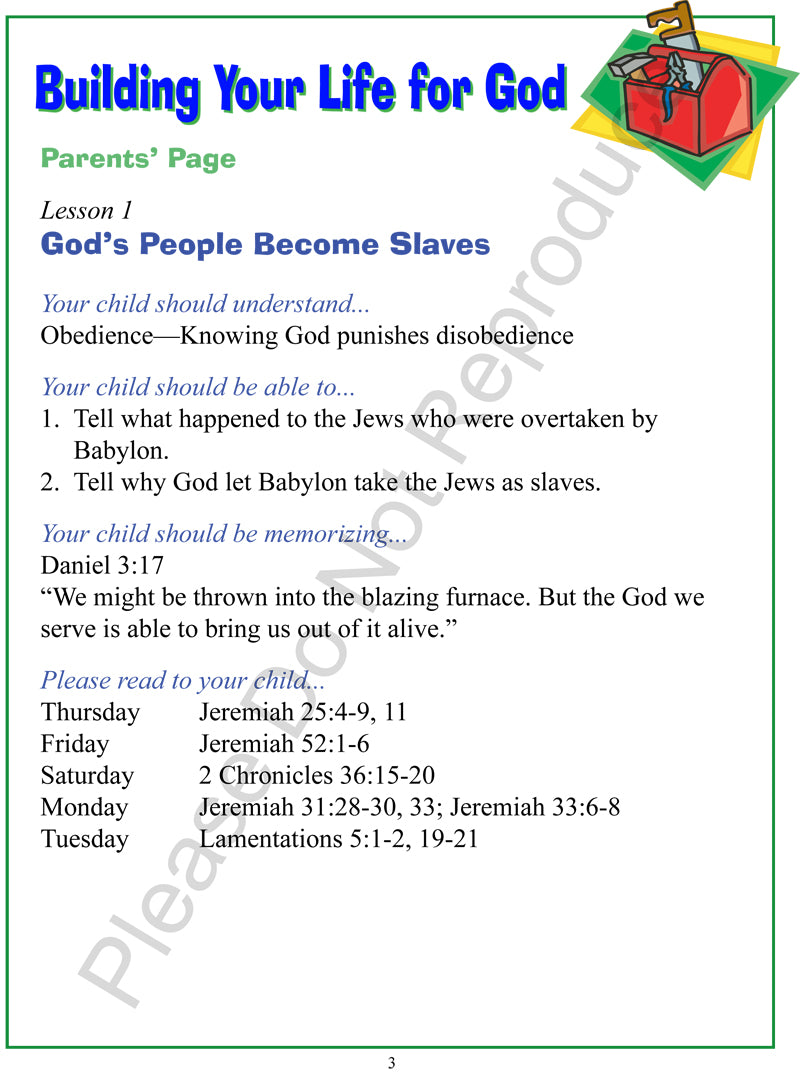 Building Your Life For God - Ezra, Nehemiah, Esther, Daniel, Ezekiel, Haggai, & Malachi