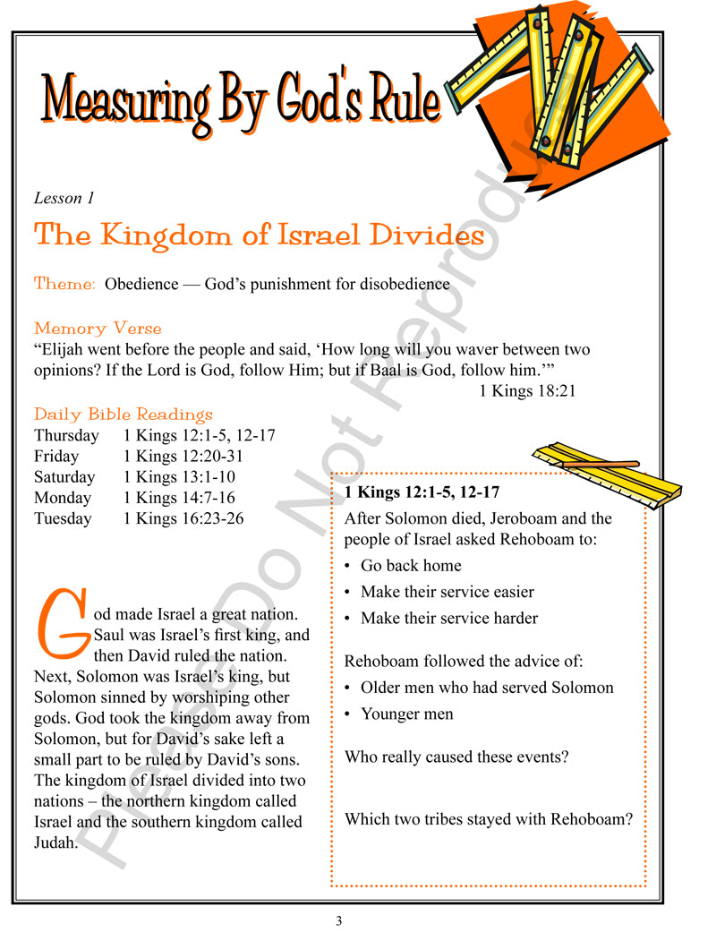 Measuring By God's Rule - Israel's Kings and Prophets