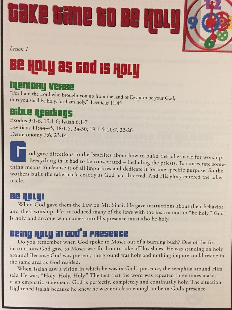 Take Time To Be Holy Young Teen