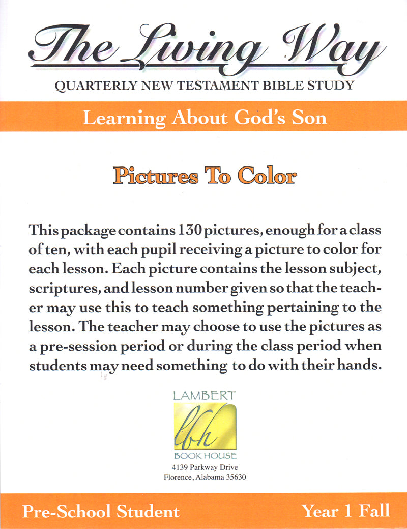Preschool 1:1 - Learning About God's Son