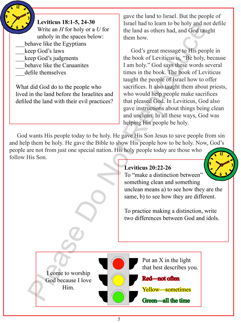 Take Time to be Holy - Leviticus-Numbers