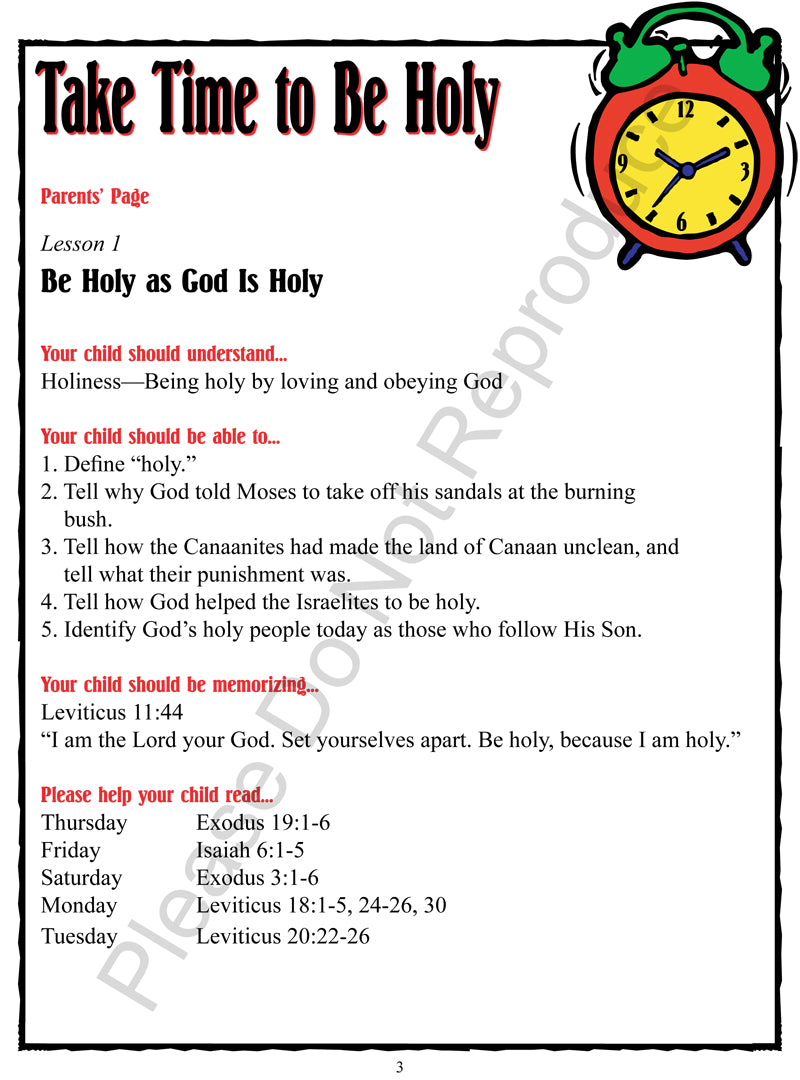 Take Time to be Holy - Leviticus-Numbers