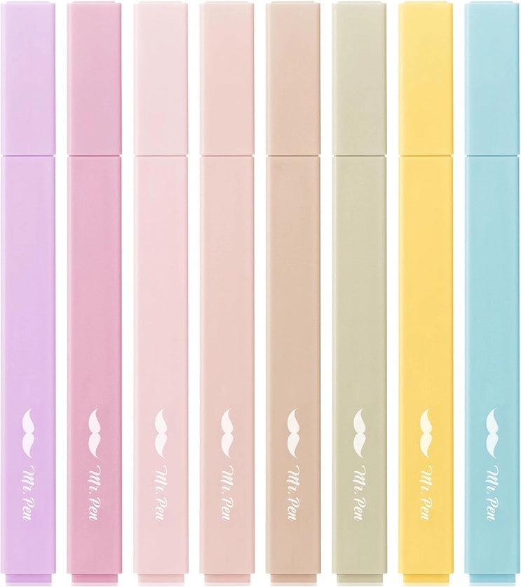 Mr. Pen Aesthetic Highlighters, 8 piece Neutral Colors Chisel Tip (os)