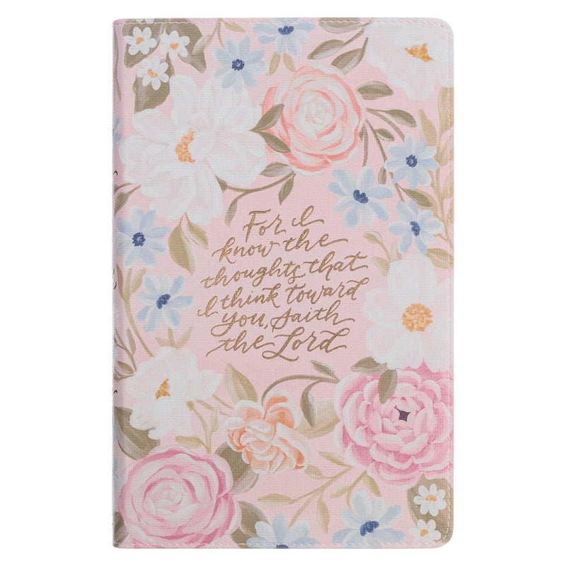 KJV Giant Print Standard Size Bible Pink Floral Faux Leather Indexed