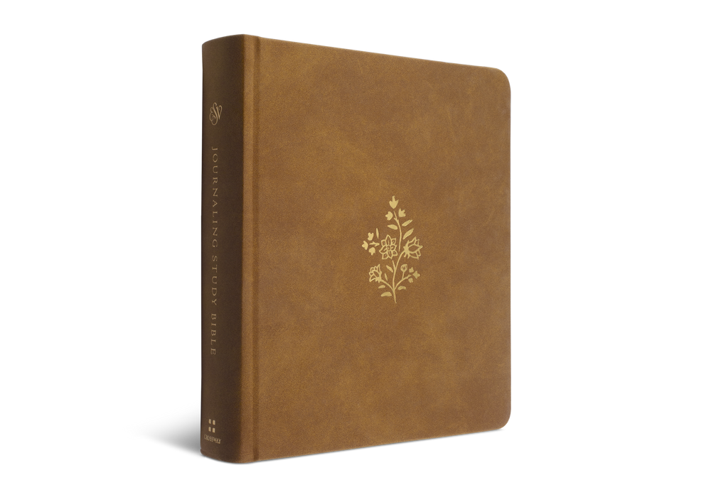 ESV Journaling Study Bible Caramel Trutone over Board