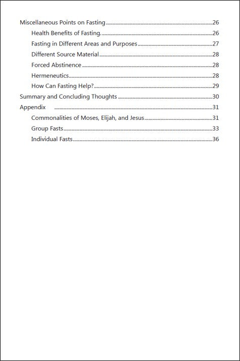 A Bible Study Focused on Fasting