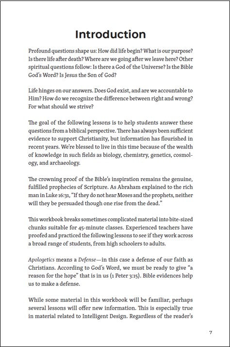 The Christian And Creation - A Workbook On Bible Evidences and Apologetics