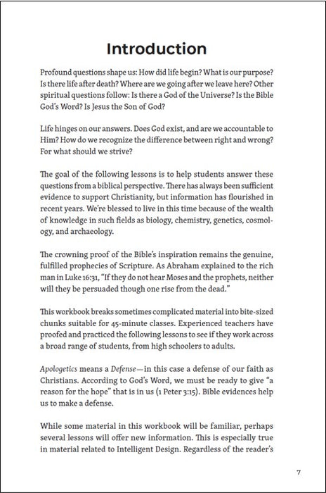 The Christian And Creation - A Workbook On Bible Evidences and