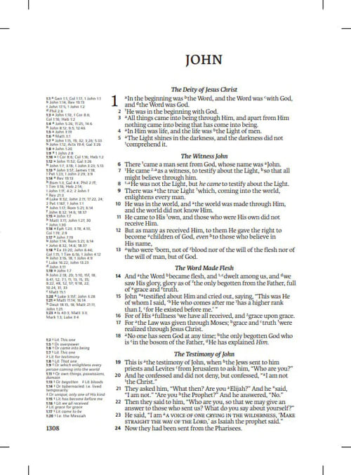 NASB 1995 Side Column Reference Bible Black Genuine