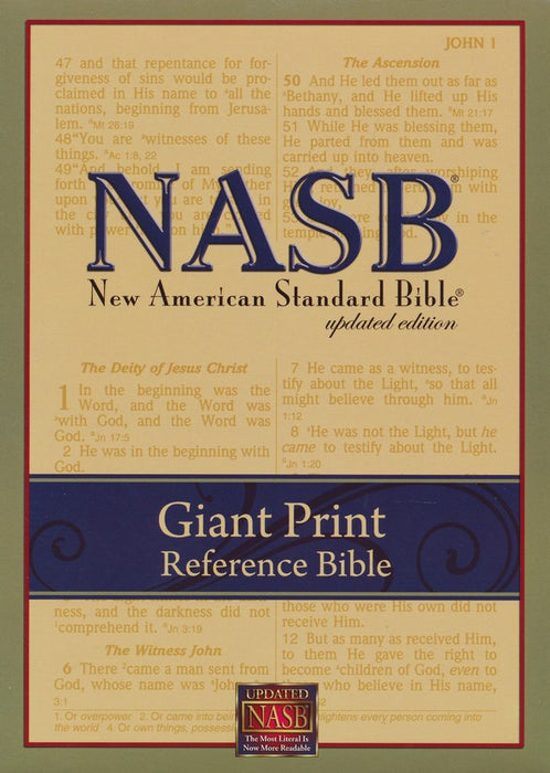 NASB Giant Print Reference Bible - Black Leathertex Indexed