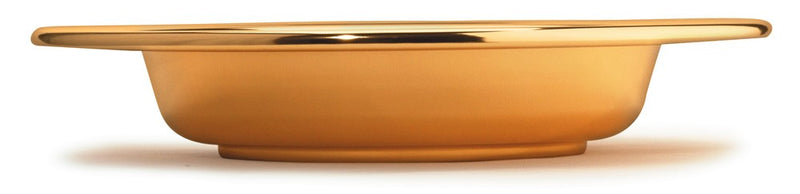 Offering Plate - 12" Brasstone with Purple Pad